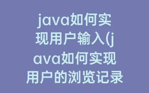 java如何实现用户输入(java如何实现用户的浏览记录)