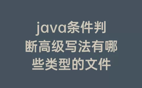 java条件判断高级写法有哪些类型的文件
