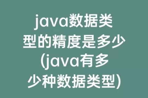 java数据类型的精度是多少(java有多少种数据类型)