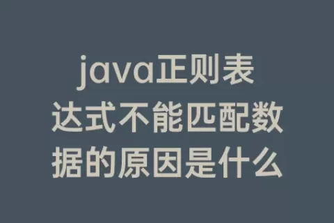 java正则表达式不能匹配数据的原因是什么