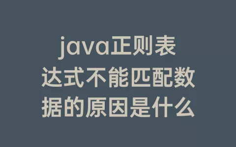 java正则表达式不能匹配数据的原因是什么