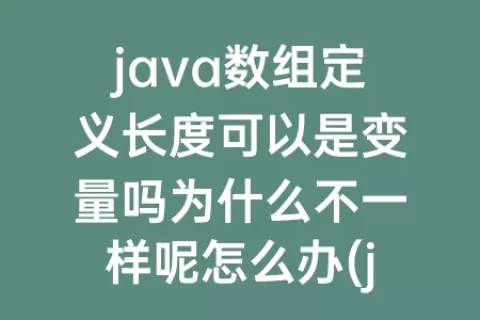 java数组定义长度可以是变量吗为什么不一样呢怎么办(java定义数组)