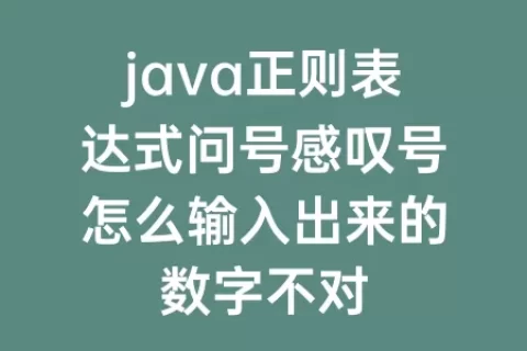 java正则表达式问号感叹号怎么输入出来的数字不对