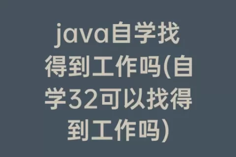 java自学找得到工作吗(自学32可以找得到工作吗)