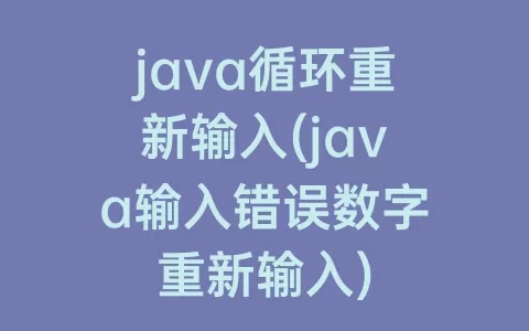 java循环重新输入(java输入错误数字重新输入)