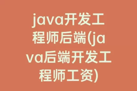 java开发工程师后端(java后端开发工程师工资)