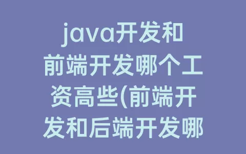 java开发和前端开发哪个工资高些(前端开发和后端开发哪个好)