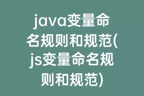 java变量命名规则和规范(js变量命名规则和规范)