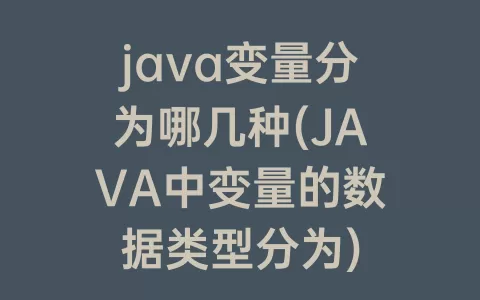 java变量分为哪几种(JAVA中变量的数据类型分为)