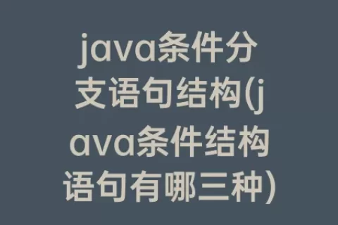 java条件分支语句结构(java条件结构语句有哪三种)