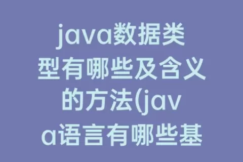 java数据类型有哪些及含义的方法(java语言有哪些基本数据类型)