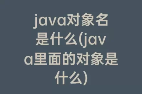 java对象名是什么(java里面的对象是什么)