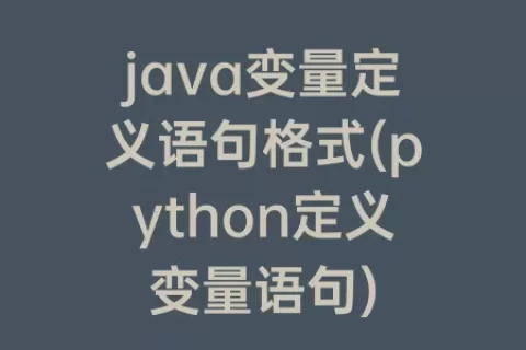 java变量定义语句格式(python定义变量语句)