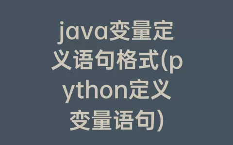 java变量定义语句格式(python定义变量语句)