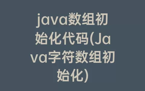 java数组初始化代码(Java字符数组初始化)