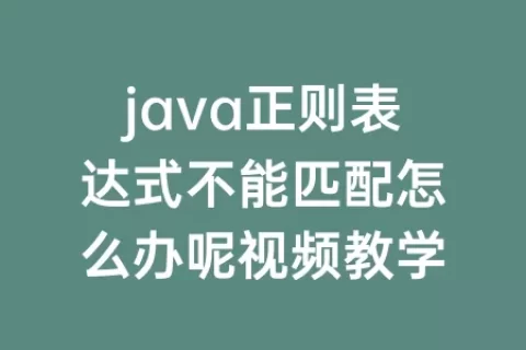java正则表达式不能匹配怎么办呢视频教学