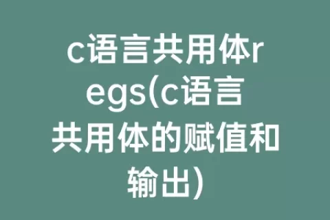 c语言共用体regs(c语言共用体的赋值和输出)
