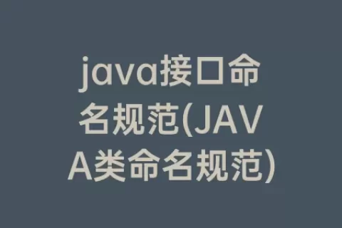 java接口命名规范(JAVA类命名规范)