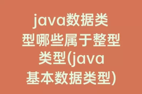 java数据类型哪些属于整型类型(java基本数据类型)