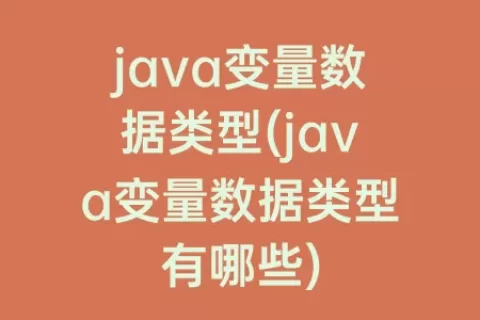 java变量数据类型(java变量数据类型有哪些)