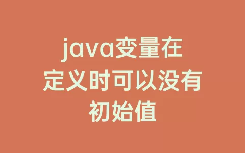java变量在定义时可以没有初始值