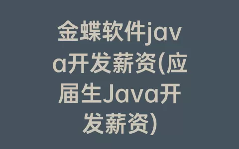 金蝶软件java开发薪资(应届生Java开发薪资)