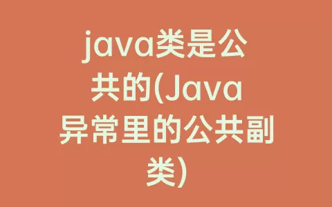 java类是公共的(Java异常里的公共副类)