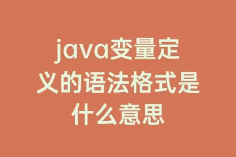 java变量定义的语法格式是什么意思