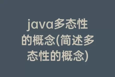 java多态性的概念(简述多态性的概念)