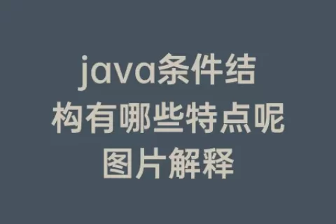 java条件结构有哪些特点呢图片解释