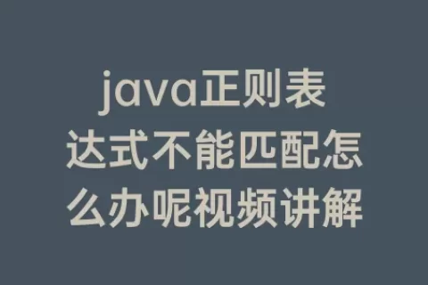 java正则表达式不能匹配怎么办呢视频讲解