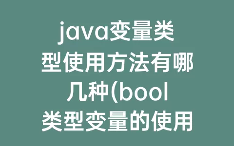 java变量类型使用方法有哪几种(bool类型变量的使用方法)