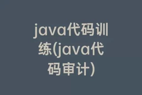 java代码训练(java代码审计)