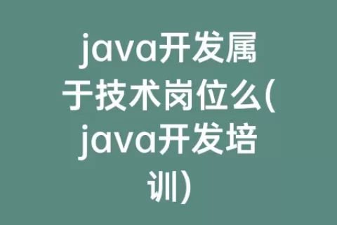 java开发属于技术岗位么(java开发培训)