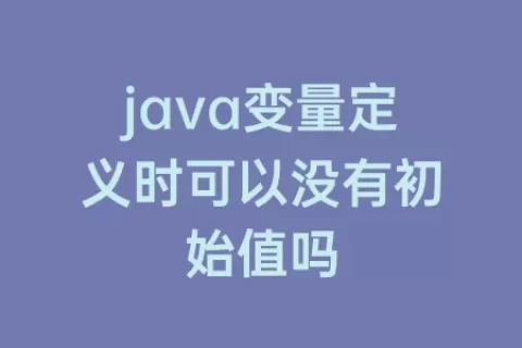 java变量定义时可以没有初始值吗
