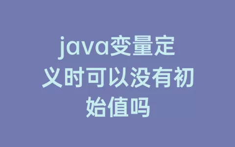 java变量定义时可以没有初始值吗