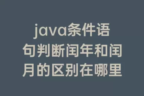 java条件语句判断闰年和闰月的区别在哪里