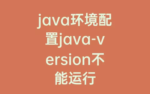 java环境配置java-version不能运行