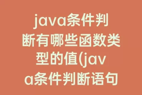 java条件判断有哪些函数类型的值(java条件判断语句有哪些)