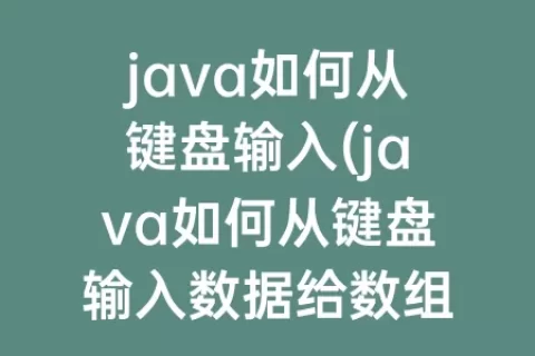 java如何从键盘输入(java如何从键盘输入数据给数组)