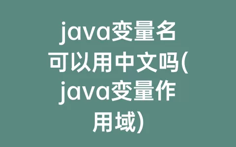 java变量名可以用中文吗(java变量作用域)