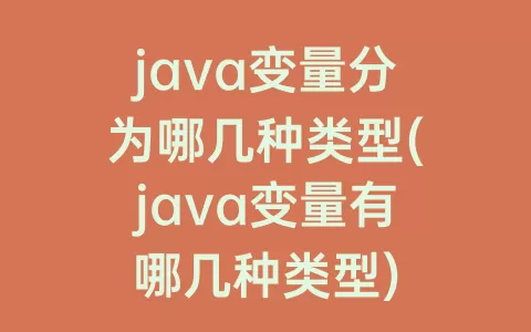 java变量分为哪几种类型(java变量有哪几种类型)