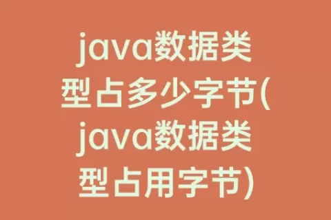 java数据类型占多少字节(java数据类型占用字节)