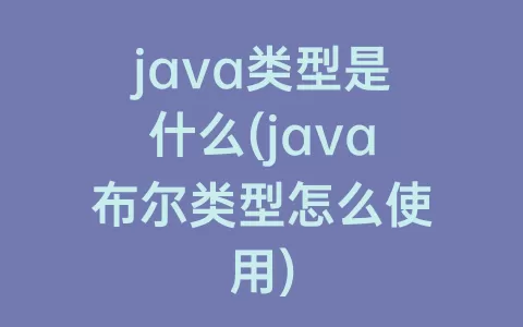 java类型是什么(java布尔类型怎么使用)