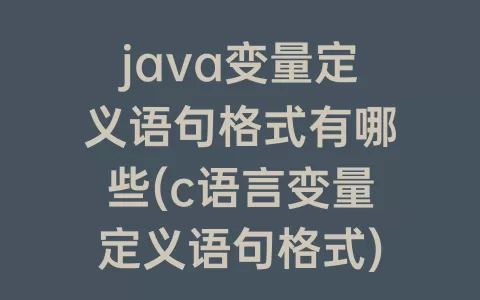 java变量定义语句格式有哪些(c语言变量定义语句格式)