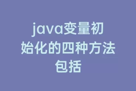 java变量初始化的四种方法包括