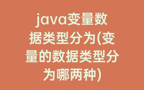 java变量数据类型分为(变量的数据类型分为哪两种)
