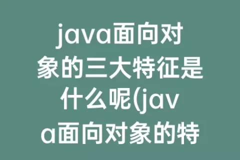 java面向对象的三大特征是什么呢(java面向对象的特征有哪些方面)