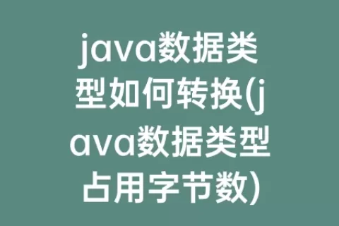 java数据类型如何转换(java数据类型占用字节数)