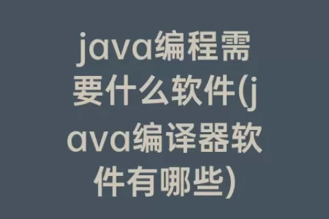java编程需要什么软件(java编译器软件有哪些)